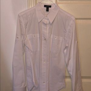 Lauren Ralph Lauren Cotton Button Down Shirt in White #0108